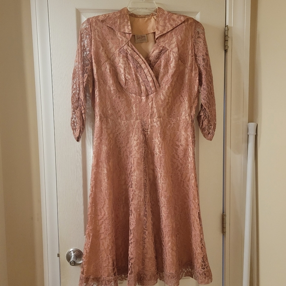 Vintage "A Trulie Young Creation" Dress ~ Dusty Rose Mauve ~ Custom ~ Re… - Picture 1 of 16